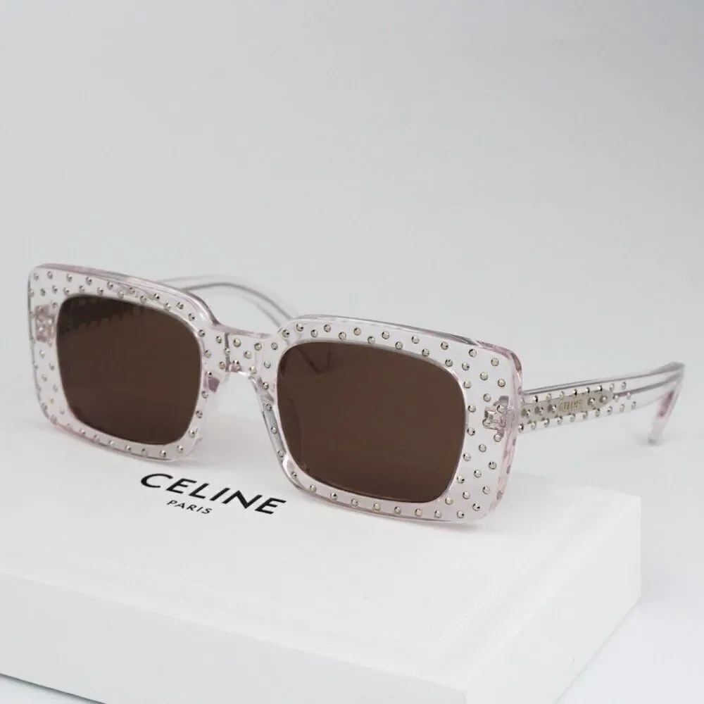 SALE! NEW Celine CL4213IS 27E ANIMATION XMAS Crystal Brown Rectangle Sunglasses